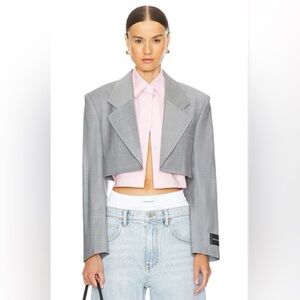 NWT Alexander Wang PreStyled Cropped BiLayer Blazer Jacket w/Poplin Dickies M/ L